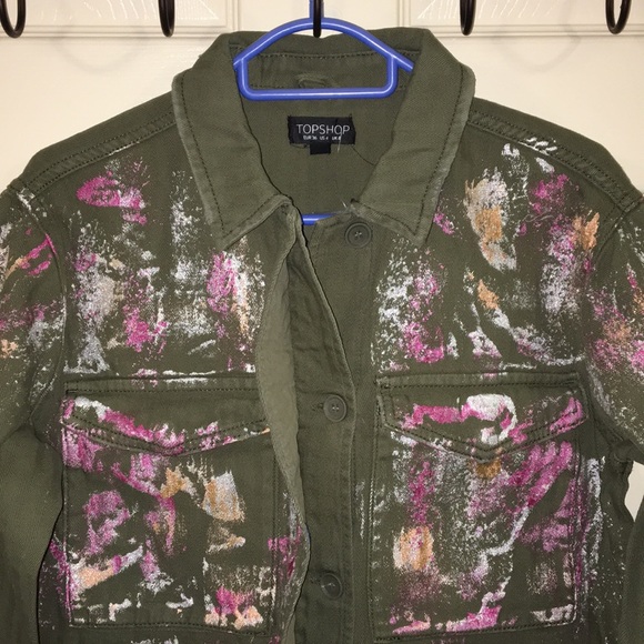 NWT Top shop Ethan Metallic foil jacket Size US4 - Picture 4 of 8